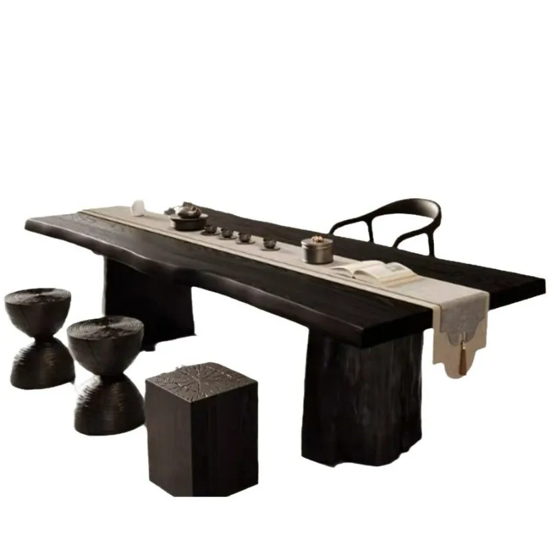 Wabi-sabi boss table full solid wood carbonized tea chair zen office minimalist
Wabi-sabi boss table full solid wood carbonized tea chair zen office minimalist