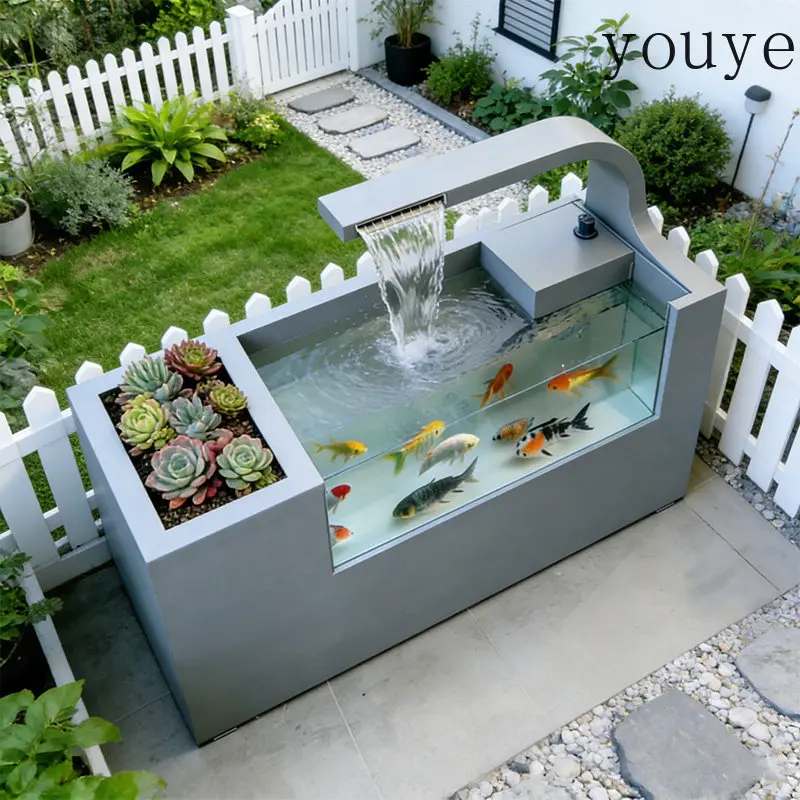 Garden running water stainless steel fish pond flower box metal flowing water ornament outdoor terrace courtyard water feature
Garden running water stainless steel fish pond flower box metal flowing water ornament outdoor terrace courtyard water feature
