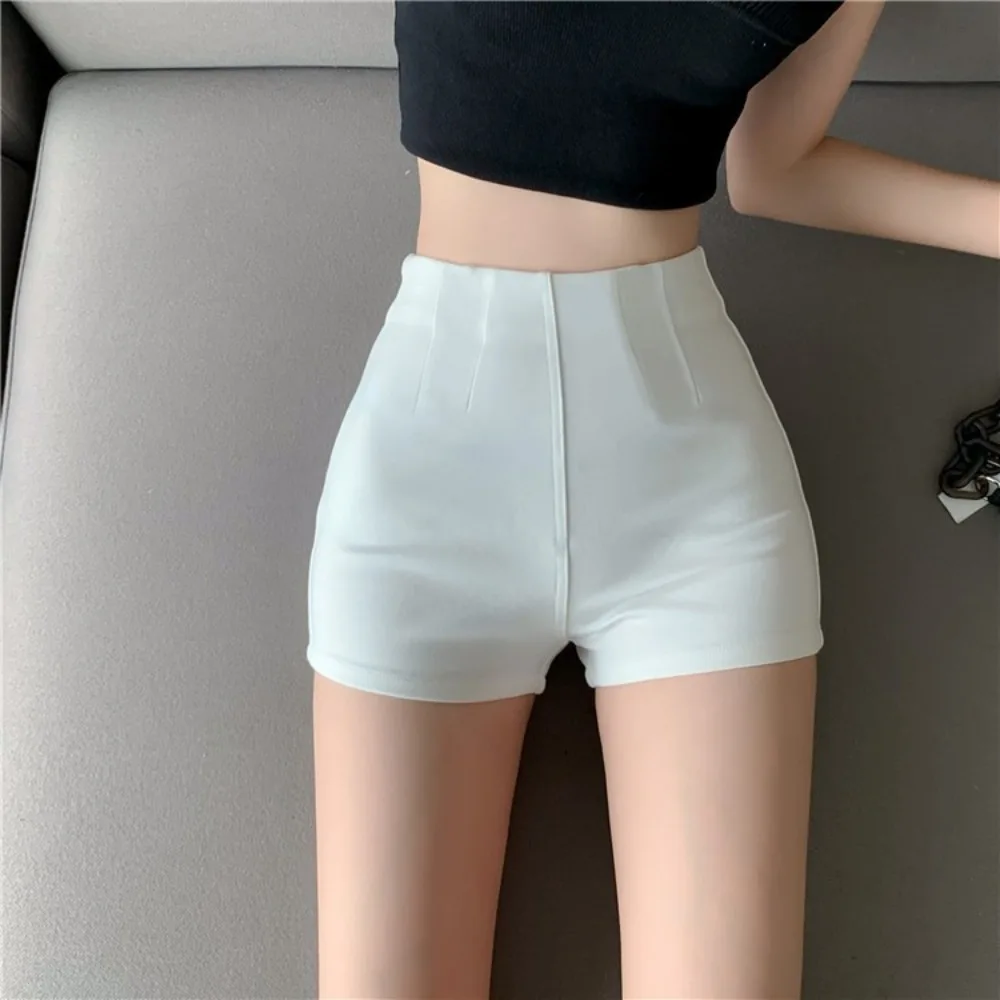 

High-waisted Tight Booty Pants Fashion Stretchy Hot Pants Tight Casual Pants Zipper Tight Spandex Shorts Women