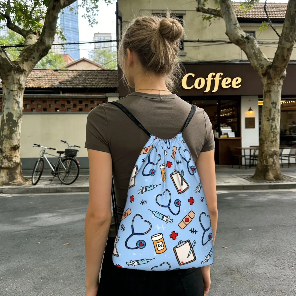 Enfermera En Apuros Doctor Nurse Backpacks Casual Drawstring Bags Sundries Bag Book Bags for Travel School
Enfermera En Apuros Doctor Nurse Backpacks Casual Drawstring Bags Sundries Bag Book Bags for Travel School