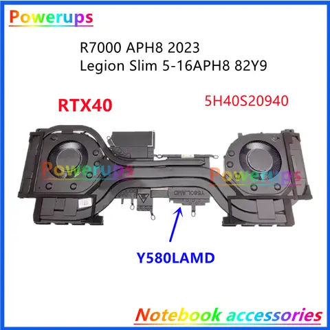 New Laptop CPU/GPU Cooler Heatsink&Fan For Lenovo R7000P APH8 2023 Legion Slim 5 16APH8 82Y9 Y580LAMD RTX40 5H40S20940/941/942