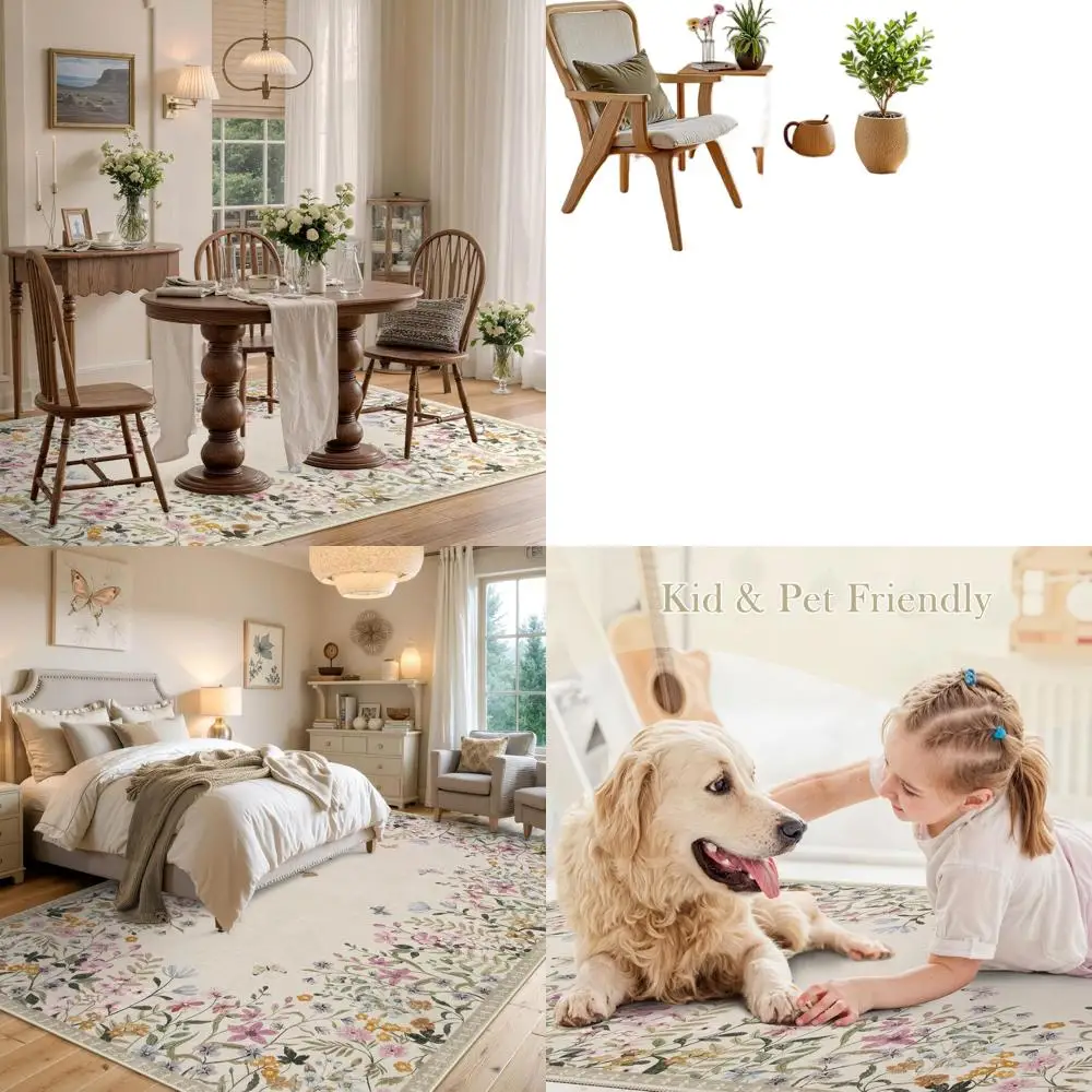 Моющийся ковер 5x7 для гостиной, большой ковер с цветочным принтом для спальни, нескользящий коврик для обеденного стола, ковер с ботаническим узором
Моющийся ковер 5x7 для гостиной, большой ковер с цветочным принтом для спальни, нескользящий коврик для обеденного стола, ковер с ботаническим узором