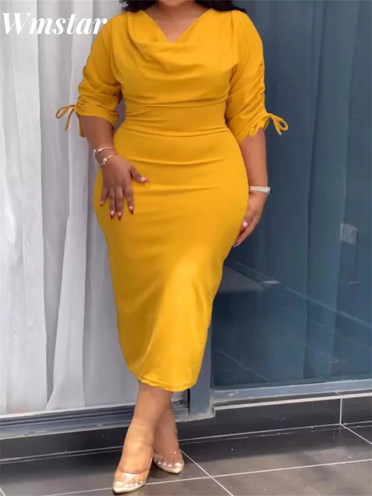 Wmstar Plus Size Dresses for Women Bodycon Stretch Elegant Bandage Sleeve Split Hem Maxi Dress Summer Wholesale Dropshipping
Wmstar Plus Size Dresses for Women Bodycon Stretch Elegant Bandage Sleeve Split Hem Maxi Dress Summer Wholesale Dropshipping