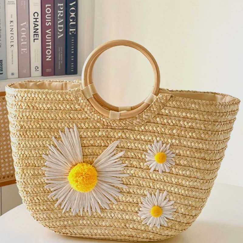 Summer New Embroidered Handbag Straw Woven Tote Bag High Quality Hand Woven Beach Vacation Bag
Summer New Embroidered Handbag Straw Woven Tote Bag High Quality Hand Woven Beach Vacation Bag