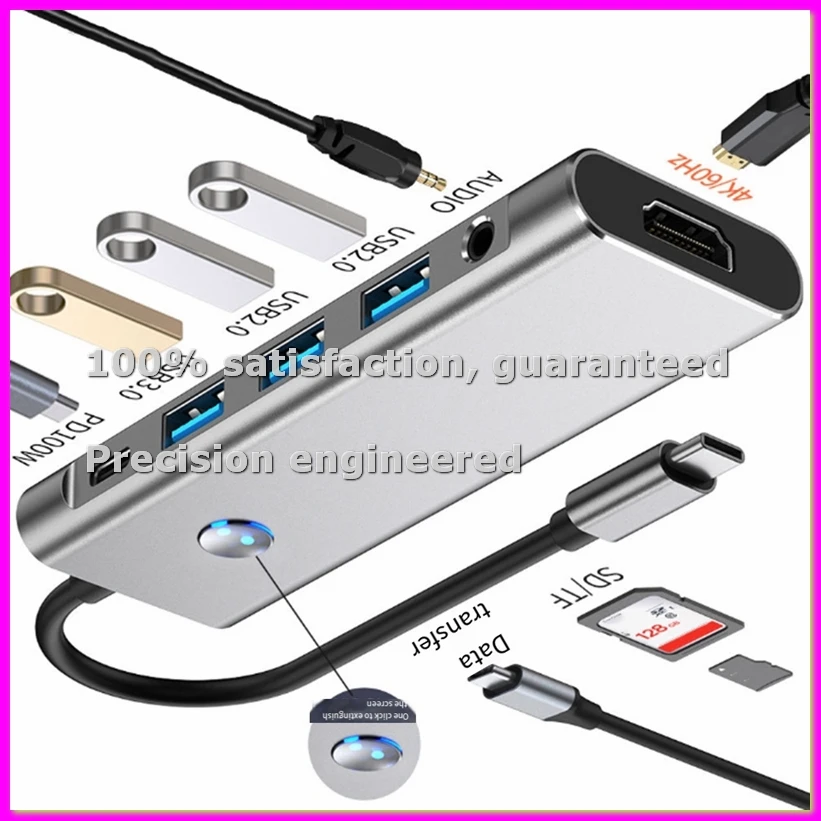 USB-док-станция с блоком питания Type-C, функцией отключения экрана одним нажатием для ноутбука, 4K 60Hz, 9-в-1, 2410 Audio-PZZW
USB-док-станция с блоком питания Type-C, функцией отключения экрана одним нажатием для ноутбука, 4K 60Hz, 9-в-1, 2410 Audio-PZZW