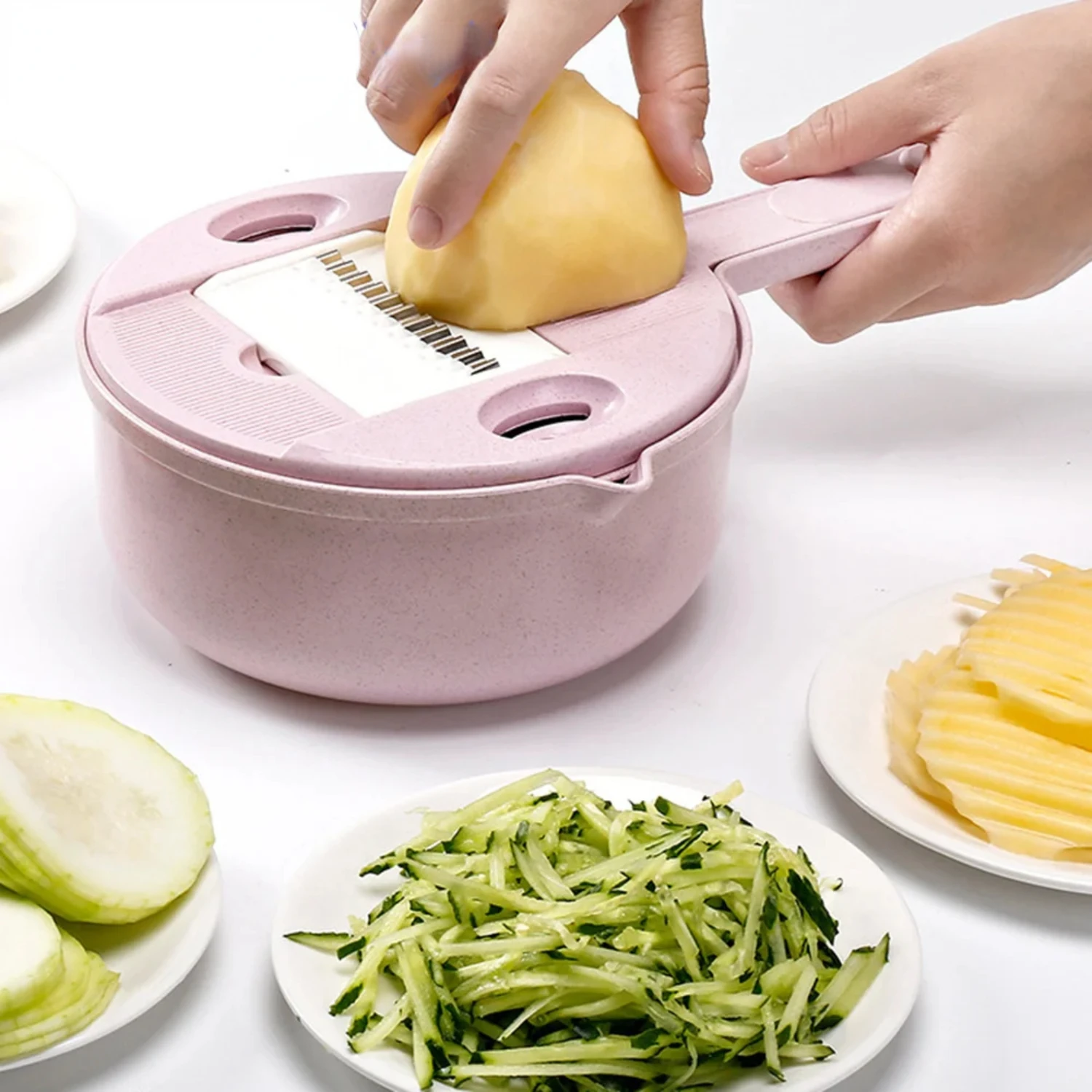 Vegetable Fruit Slicers Cutter Set With Egg Divider Colander Multifunction for Kitchen Supplies Veggie Chopper Useful
Vegetable Fruit Slicers Cutter Set With Egg Divider Colander Multifunction for Kitchen Supplies Veggie Chopper Useful