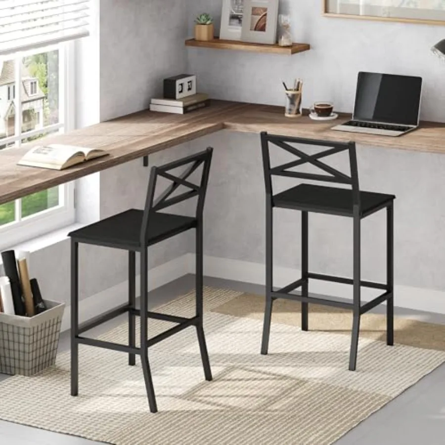 MAHANCRIS Bar Stools Set of 2 Bar Chairs with Backrest and Footrest 26" Tall Counter Bar Stools Kitchen Breakfast Bar Chairs fo
MAHANCRIS Bar Stools Set of 2 Bar Chairs with Backrest and Footrest 26" Tall Counter Bar Stools Kitchen Breakfast Bar Chairs fo