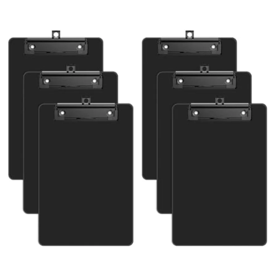 6 Pack Black Small Clipboard, 9 x 6 Half-Letter Size for Classroom, Students, Teacher, Nurse, A5 Mini Clip Board with Low Profi
6 Pack Black Small Clipboard, 9 x 6 Half-Letter Size for Classroom, Students, Teacher, Nurse, A5 Mini Clip Board with Low Profi