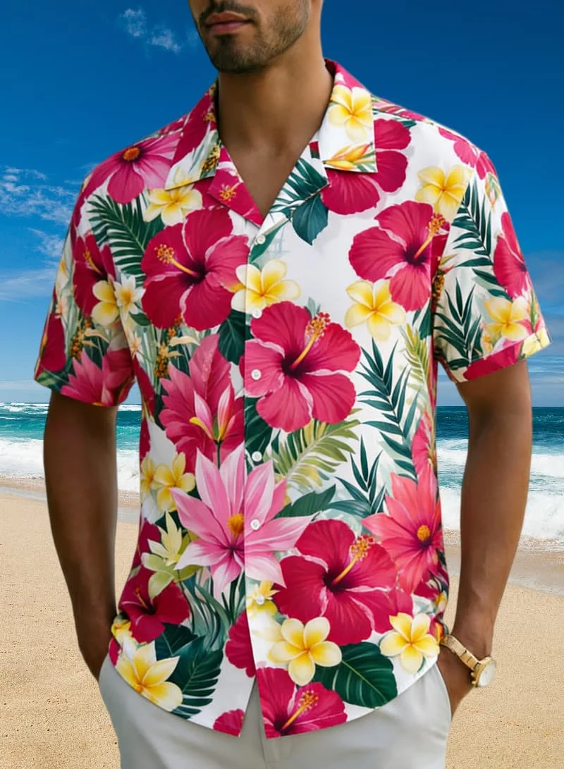 Men's Stylish Hawaiian Tropical Print Short Sleeve Shirt, Floral Leaf Graphic for Summer Daily Casual and Vacation Wear
Men's Stylish Hawaiian Tropical Print Short Sleeve Shirt, Floral Leaf Graphic for Summer Daily Casual and Vacation Wear