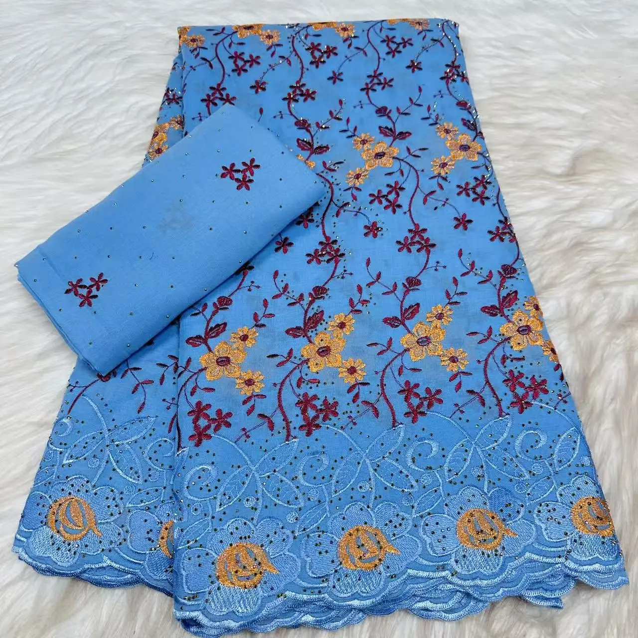 New Design Royal Blue African Lace Fabric With Scarf 2026 High Quality Stones Swiss Voile Lace Fabric For Party Dress PYC2626
New Design Royal Blue African Lace Fabric With Scarf 2026 High Quality Stones Swiss Voile Lace Fabric For Party Dress PYC2626
