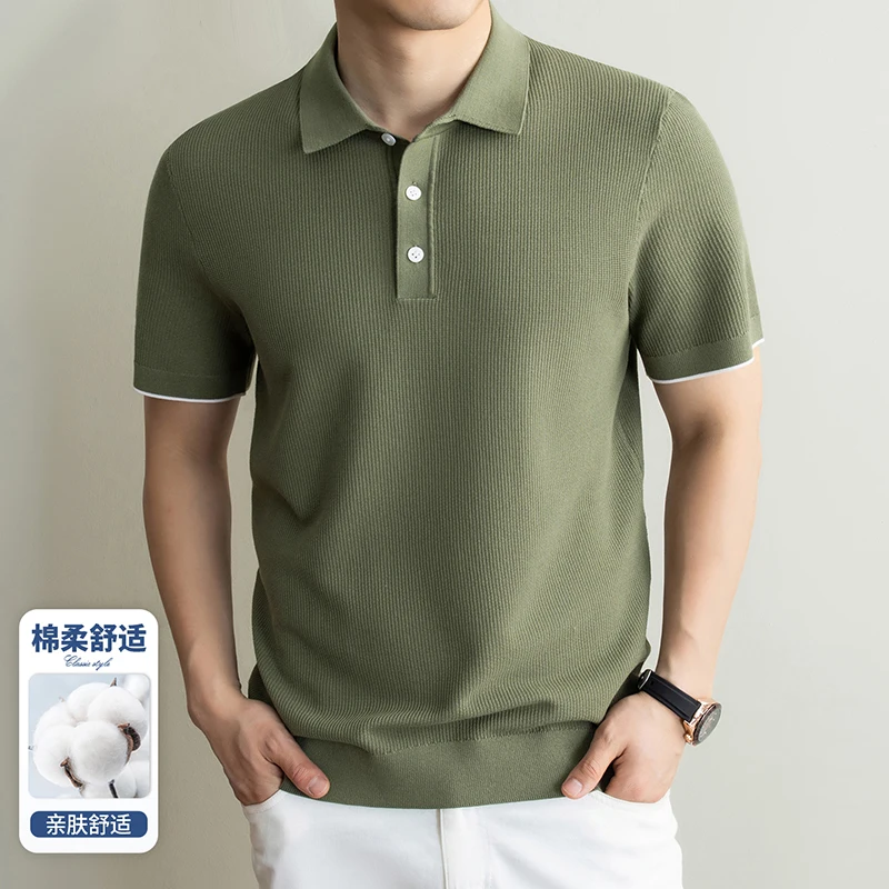High Grade Men Knitting Polo Shirt 2026 Summer Classic Solid Turn Down Collar Knit Tops Short Sleeve Breathable Cotton Knitwear
High Grade Men Knitting Polo Shirt 2026 Summer Classic Solid Turn Down Collar Knit Tops Short Sleeve Breathable Cotton Knitwear
