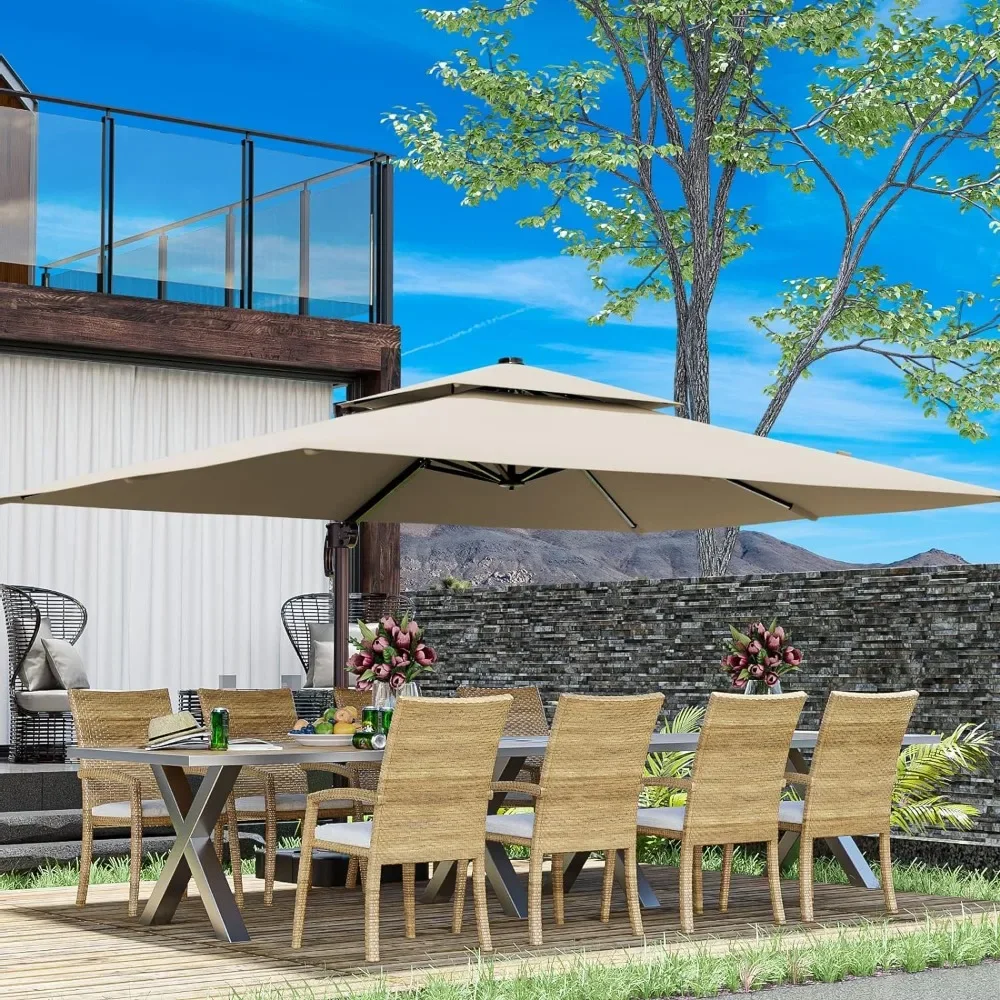 10x13FT Outdoor Patio Umbrella, Double Top Large Rectangle Umbrellas, Heavy Duty 360° Rotation Offset Outdoor Shade Sun Umbrella
10x13FT Outdoor Patio Umbrella, Double Top Large Rectangle Umbrellas, Heavy Duty 360° Rotation Offset Outdoor Shade Sun Umbrella