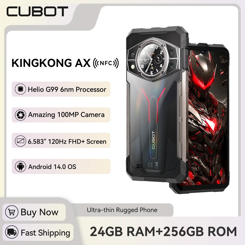 Cubot King Kong AX, ультратонкий прочный Android-смартфон, Helio G99, 24 ГБ ОЗУ, 256 ГБ ПЗУ, дисплей 120 Гц, 100 МП, NFC, двойной экран
Cubot King Kong AX, ультратонкий прочный Android-смартфон, Helio G99, 24 ГБ ОЗУ, 256 ГБ ПЗУ, дисплей 120 Гц, 100 МП, NFC, двойной экран