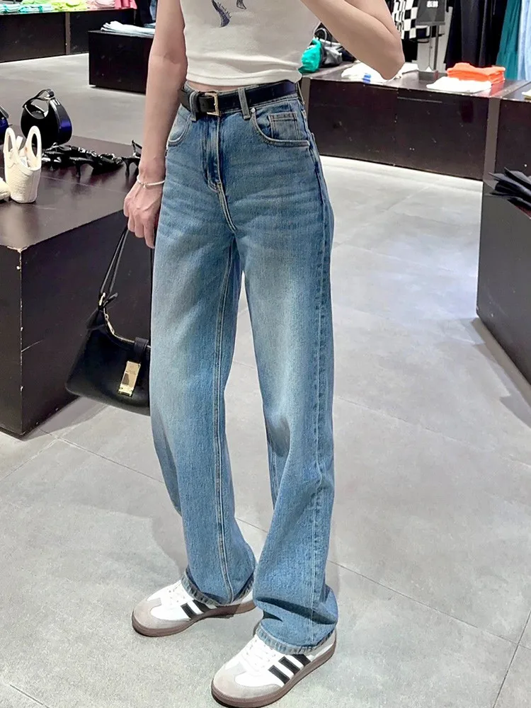 High Waist Straight Leg Light Blue Jeans Women's Spring Autumn Long Loose Slimming Wide Leg Floor-Length Pants
High Waist Straight Leg Light Blue Jeans Women's Spring Autumn Long Loose Slimming Wide Leg Floor-Length Pants