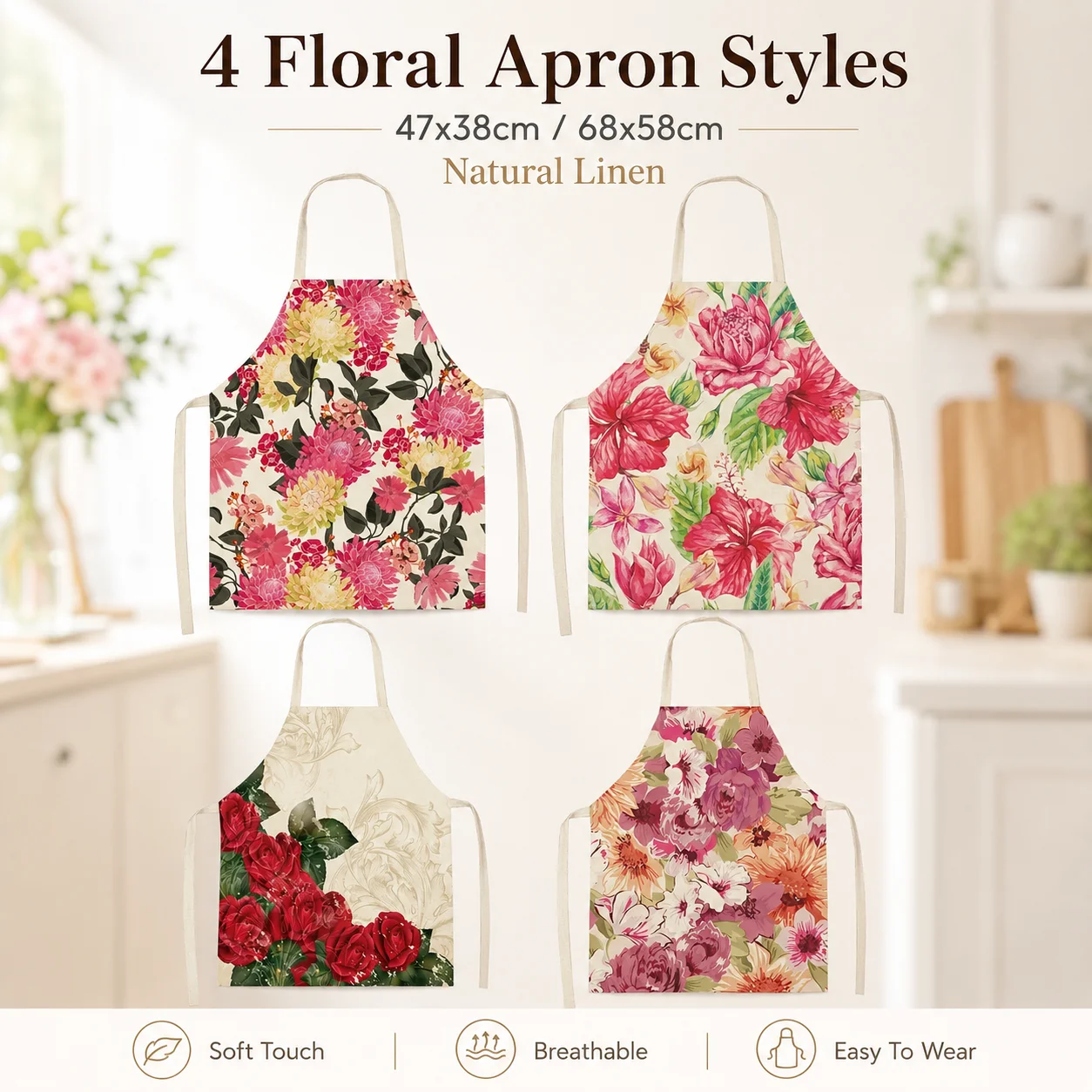 Vintage Floral Linen Apron Sleeveless Rose Peony Print Kitchen Bib For Women Home Cooking Baking Cafe Barista Cleaning Accessory
Vintage Floral Linen Apron Sleeveless Rose Peony Print Kitchen Bib For Women Home Cooking Baking Cafe Barista Cleaning Accessory