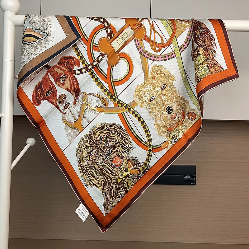 Dog Prints 100% Silk Bandana Scarf Neckerchief Necktie 2 Sides Printig Jacquard Square Scarves Wraps for Women 26"x26"
Dog Prints 100% Silk Bandana Scarf Neckerchief Necktie 2 Sides Printig Jacquard Square Scarves Wraps for Women 26"x26"