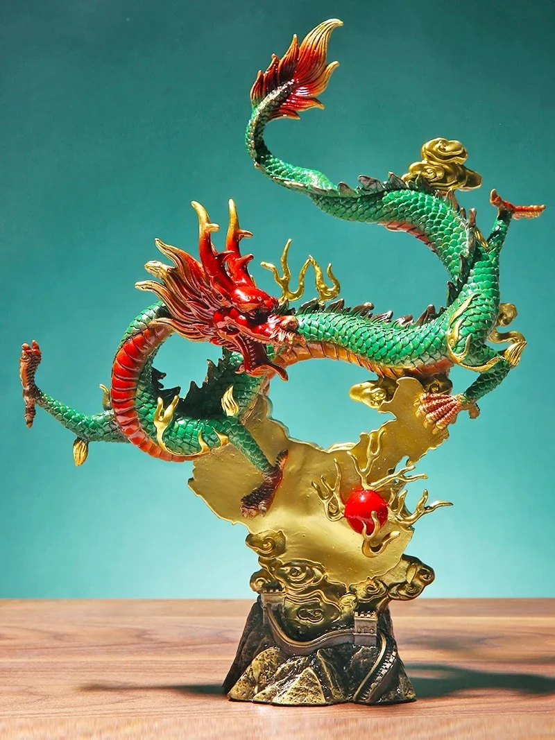 Pure Copper Dragon Decoration Living Room TV Cabinet Crafts Zodiac Lucky Business Booming Office Desk Surface Panel Decorative
Pure Copper Dragon Decoration Living Room TV Cabinet Crafts Zodiac Lucky Business Booming Office Desk Surface Panel Decorative