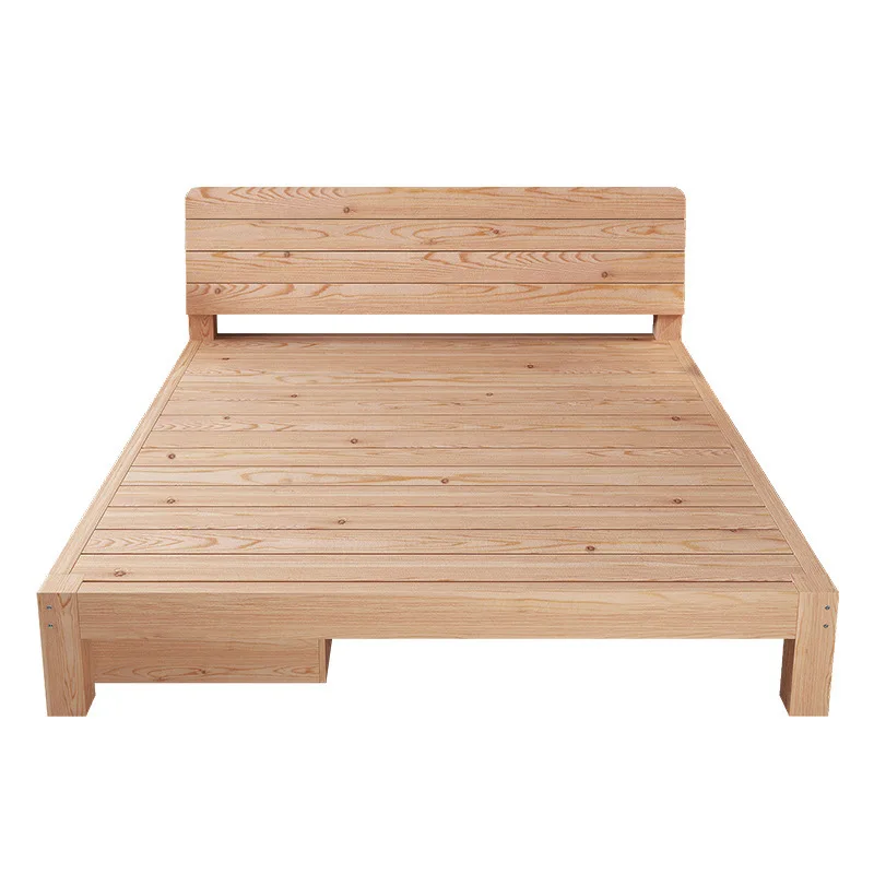 Modern simple solid wood double bed 1.5m single log bed for rental room
Modern simple solid wood double bed 1.5m single log bed for rental room