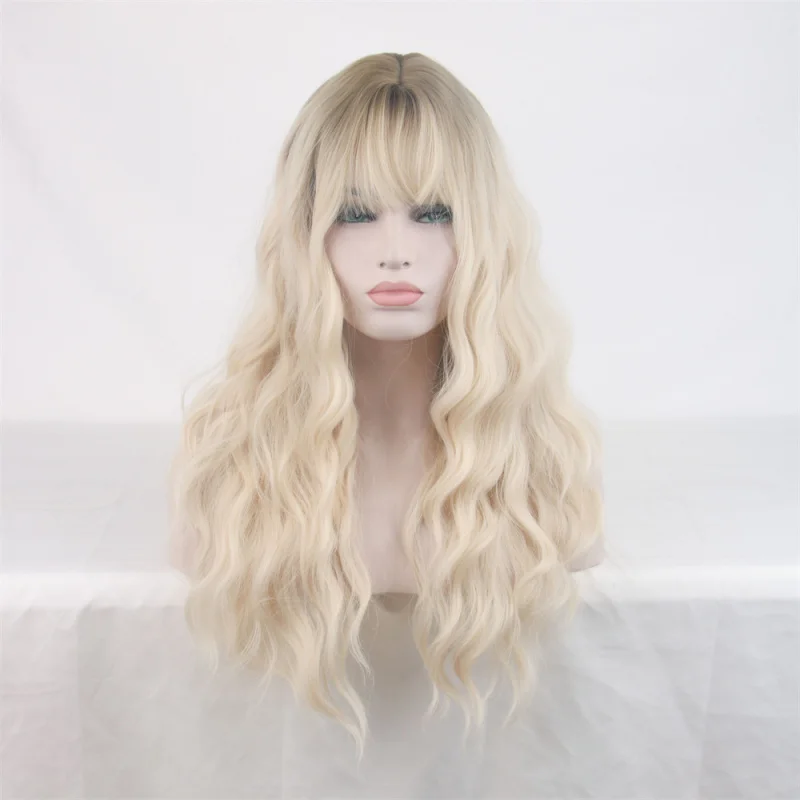 European and American Style Wig with Bangs, Gradient Blonde Wig for Women, Long Curly Hair Full Wig, Big Waves, High Temperature
European and American Style Wig with Bangs, Gradient Blonde Wig for Women, Long Curly Hair Full Wig, Big Waves, High Temperature