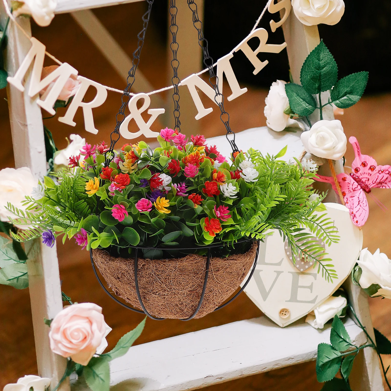 Hanging Flower Pot Planters Artificial Flowers Outdoor Basket Pots Plants Basin Decorative hanging basket for garden indoor
Hanging Flower Pot Planters Artificial Flowers Outdoor Basket Pots Plants Basin Decorative hanging basket for garden indoor
