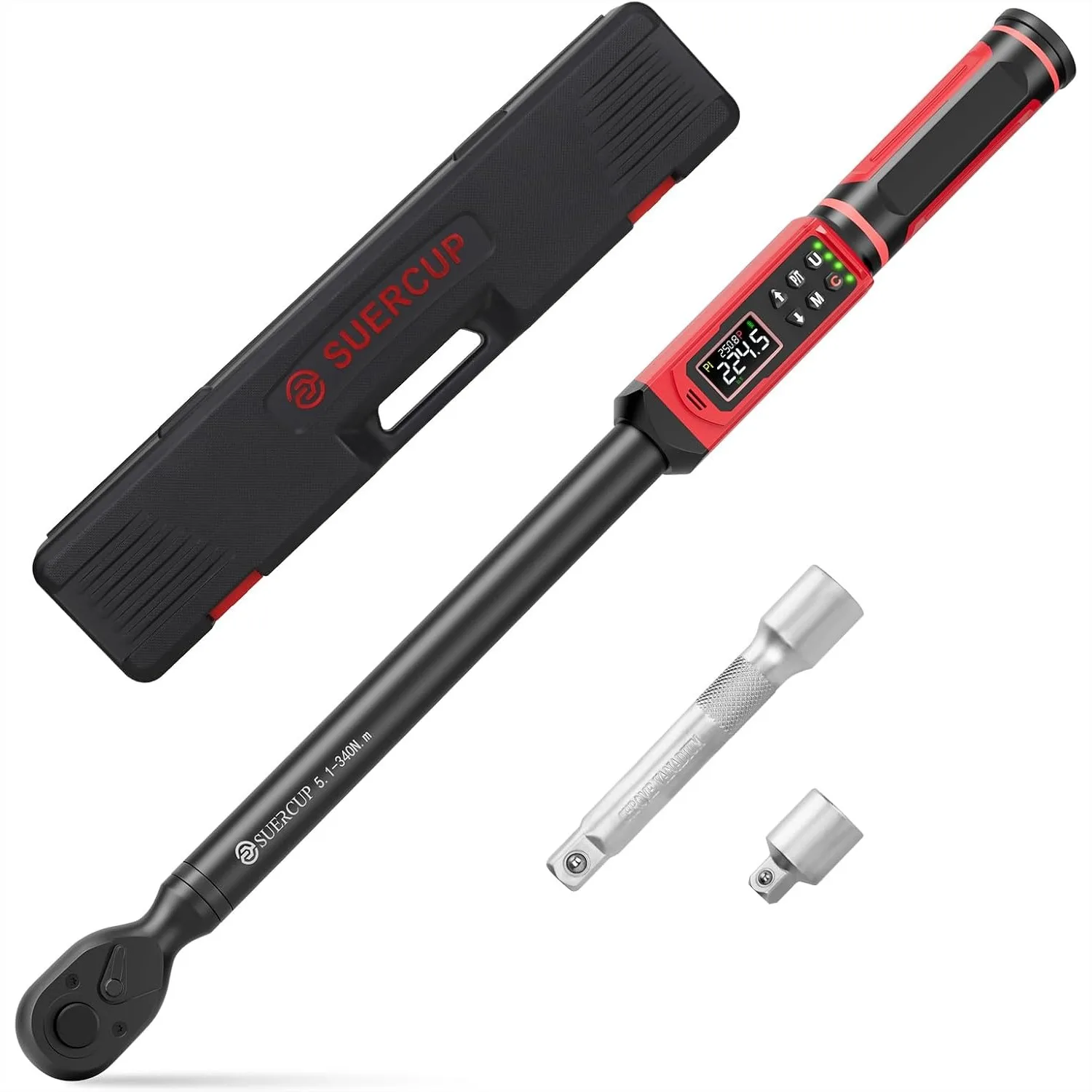 Digital Torque Wrench 1/2-inch Drive 3.8-250.8Ft.Lb with ±1% Accuracy and LED Display for Car and Motorcycle Repair
Digital Torque Wrench 1/2-inch Drive 3.8-250.8Ft.Lb with ±1% Accuracy and LED Display for Car and Motorcycle Repair