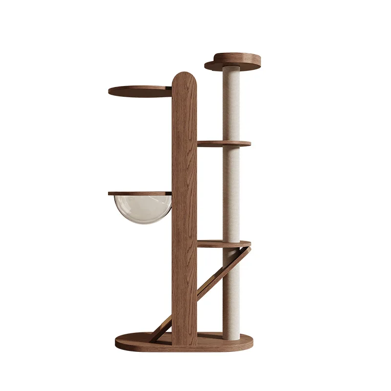 Solid wood cat game tower with large scratch column 
Solid wood cat game tower with large scratch column