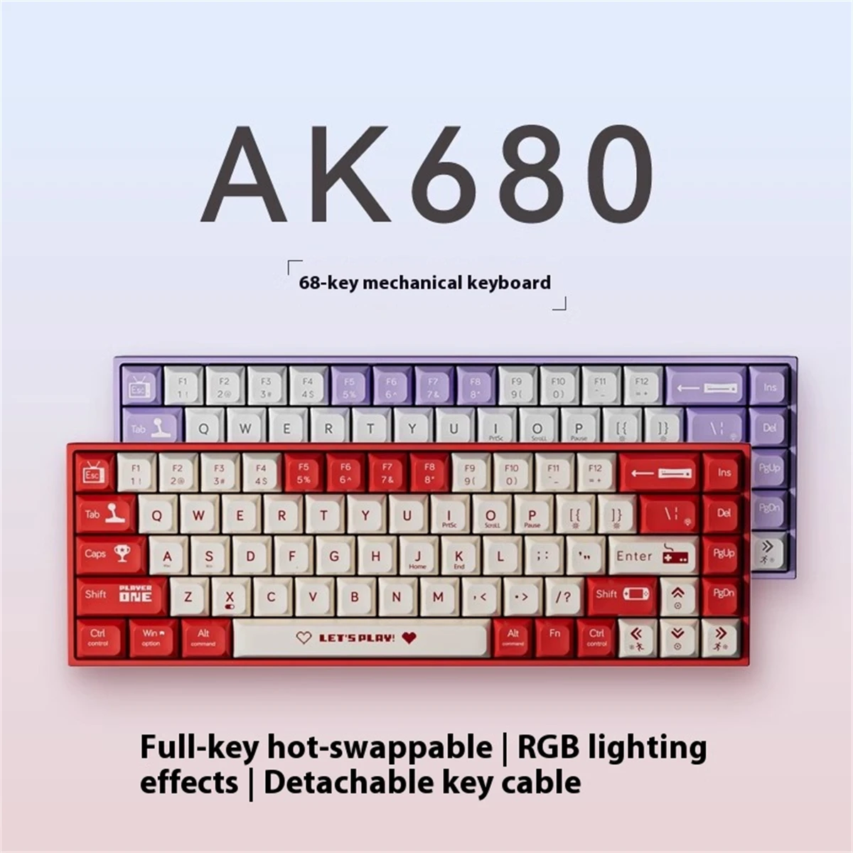 Ajazz AK680 Mechanical Keyboard | Wireless Dual-Mode (Bluetooth 5.0 + 2.4G) | Hot-Swap | Compact & Portable | No RGB
Ajazz AK680 Mechanical Keyboard | Wireless Dual-Mode (Bluetooth 5.0 + 2.4G) | Hot-Swap | Compact & Portable | No RGB