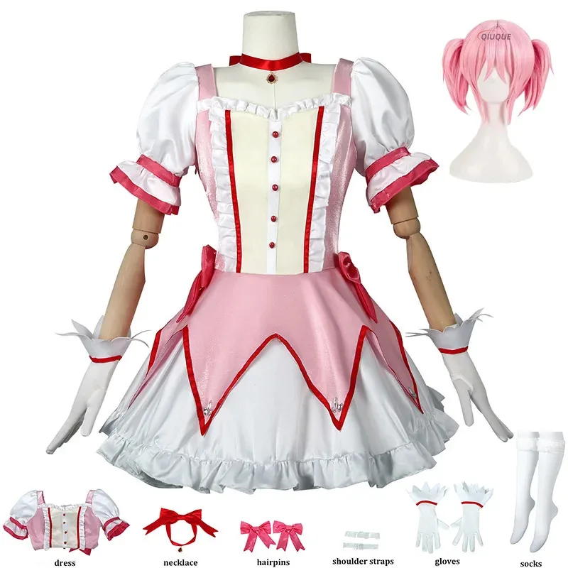 l2025l Новый Канеме Мадока Косплей Puella Magi Madoka Magica Косплей Костюм Парик Женский Розовый Короткий Бальное Платье Ожерелье Заколки Набор 
l2025l Новый Канеме Мадока Косплей Puella Magi Madoka Magica Косплей Костюм Парик Женский Розовый Короткий Бальное Платье Ожерелье Заколки Набор