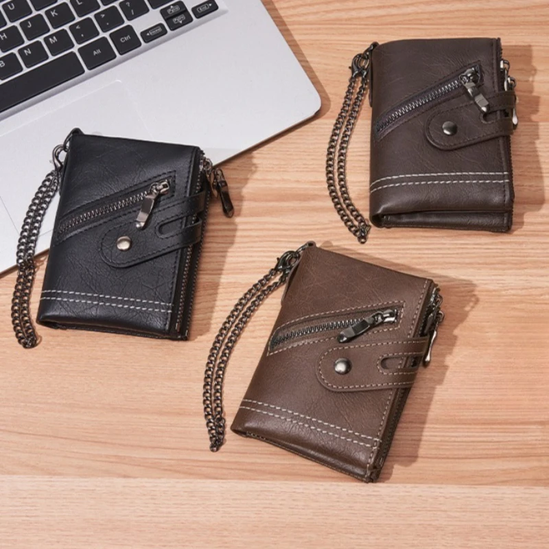 Streetwear Style Chain Wallet - Vintage Leather Bifold Purse with Anti-Lost Chain, Multi-Compartment Organizer for Daily Carry
Streetwear Style Chain Wallet - Vintage Leather Bifold Purse with Anti-Lost Chain, Multi-Compartment Organizer for Daily Carry