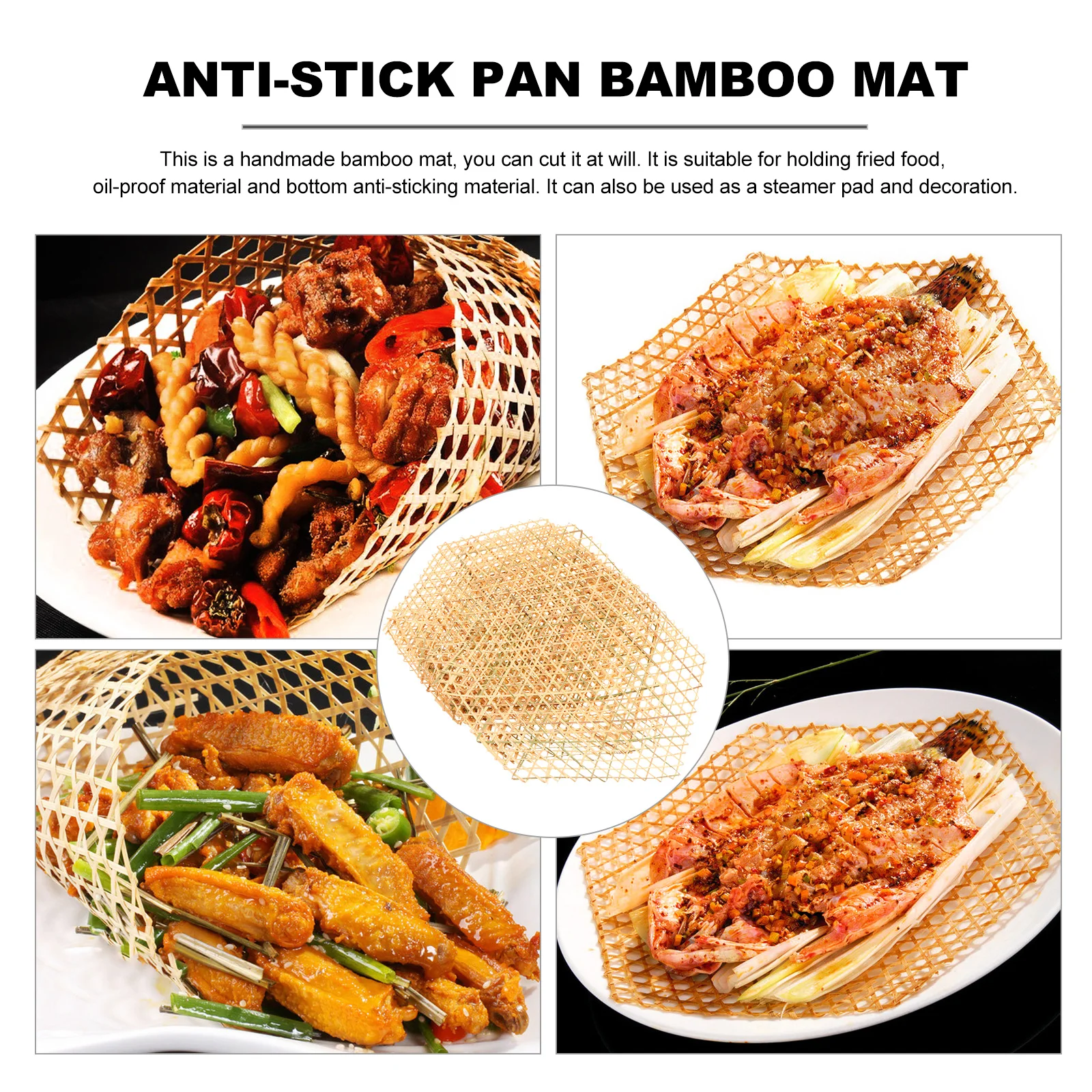6pcs Woven Mats High Quality H Dining Table Liners Anti Oil H made Bamboo Mat Fried Food Steamer Pad
6pcs Woven Mats High Quality H Dining Table Liners Anti Oil H made Bamboo Mat Fried Food Steamer Pad