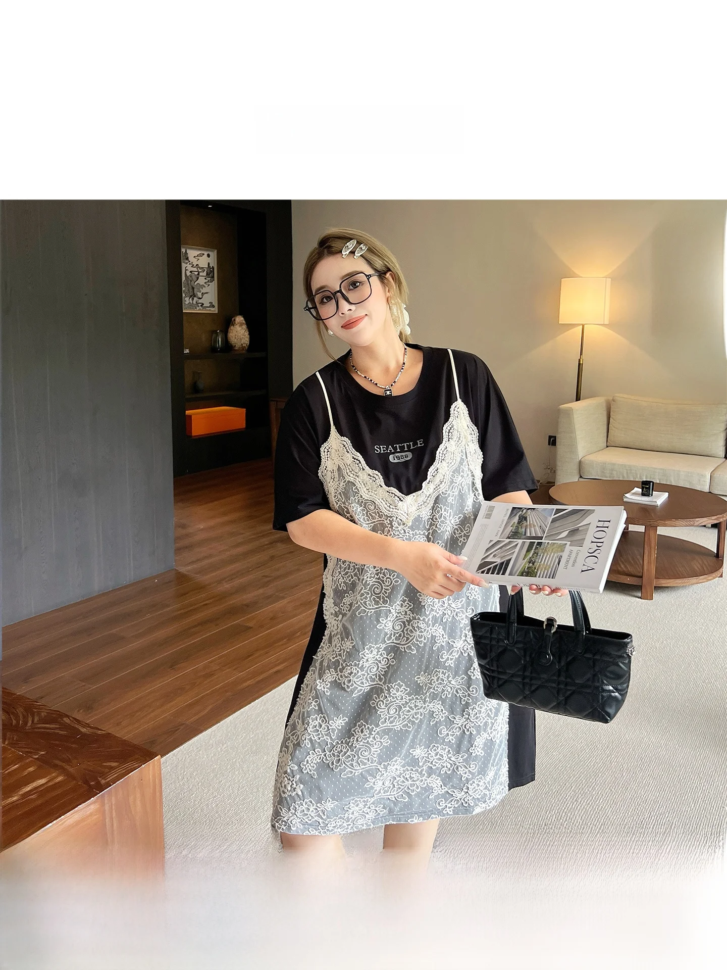 plus Size Summer New Short Sleeve A-Line Dress Patchwork Fake Two-Piece Conceal Meat Loose Slimming Fat MM Dress Yanzi Home
plus Size Summer New Short Sleeve A-Line Dress Patchwork Fake Two-Piece Conceal Meat Loose Slimming Fat MM Dress Yanzi Home