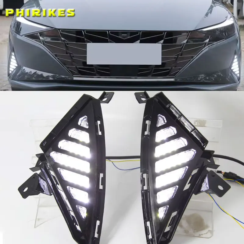 LED DRL Daytime Running Lights with Yellow Turn Singal Car Fog Lamp Cover Case For Hyundai Elantra 2020 2021
LED DRL Daytime Running Lights with Yellow Turn Singal Car Fog Lamp Cover Case For Hyundai Elantra 2020 2021