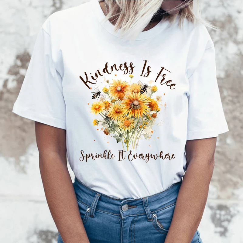 (High Quality T-shirts)Fashion Funny Kindness Is Free Sprinkle It Everywhere Sunflower Printed T-Shirts Women Summer Casual Top
(High Quality T-shirts)Fashion Funny Kindness Is Free Sprinkle It Everywhere Sunflower Printed T-Shirts Women Summer Casual Top