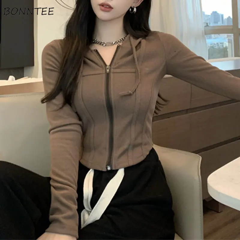 Jackets Women Irregular Joggers Hooded Knitting Design Spring Autumn Zip-up Clothing Sexy Slim Streetwear Leisure Harajuku Mujer
Jackets Women Irregular Joggers Hooded Knitting Design Spring Autumn Zip-up Clothing Sexy Slim Streetwear Leisure Harajuku Mujer
