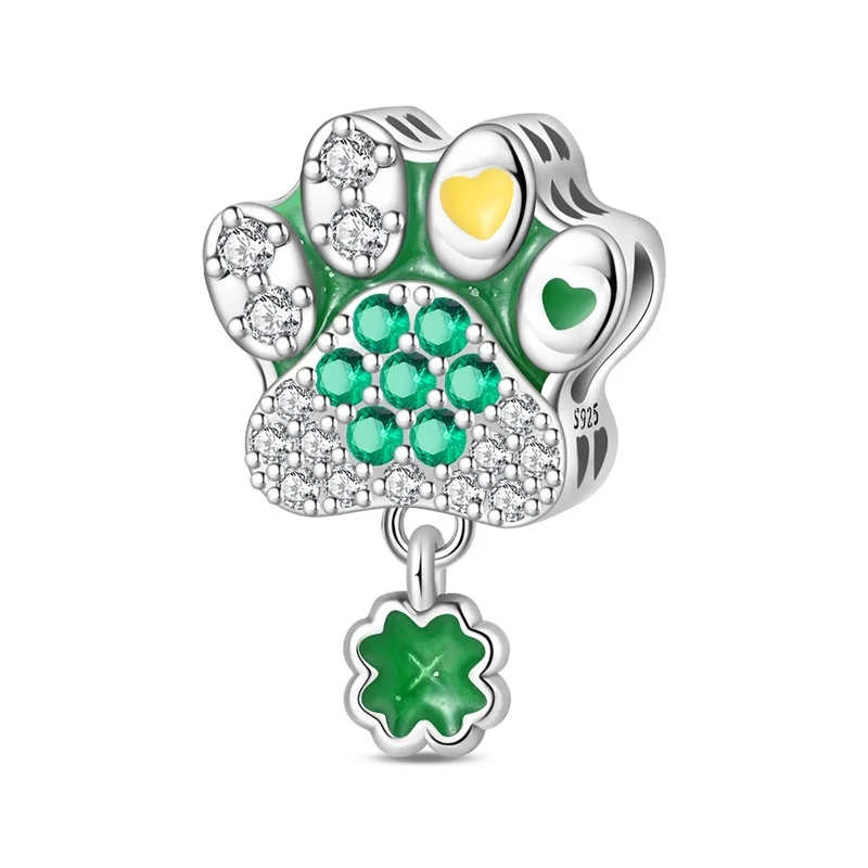 Original 925 Sterling Silver Lucky Green Cat Paw Charms Bead Sparkling CZ Zircon Dangle Fit Bracelet DIY For Women Jewelry Gifts
Original 925 Sterling Silver Lucky Green Cat Paw Charms Bead Sparkling CZ Zircon Dangle Fit Bracelet DIY For Women Jewelry Gifts