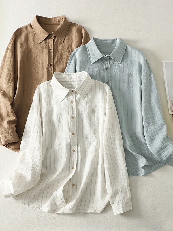 Women's Sun Protection Long Sve Striped irt Spring Summer Artistic Sle Midi Length Outerwear Casual Loose Fit Cotton
Women's Sun Protection Long Sve Striped irt Spring Summer Artistic Sle Midi Length Outerwear Casual Loose Fit Cotton