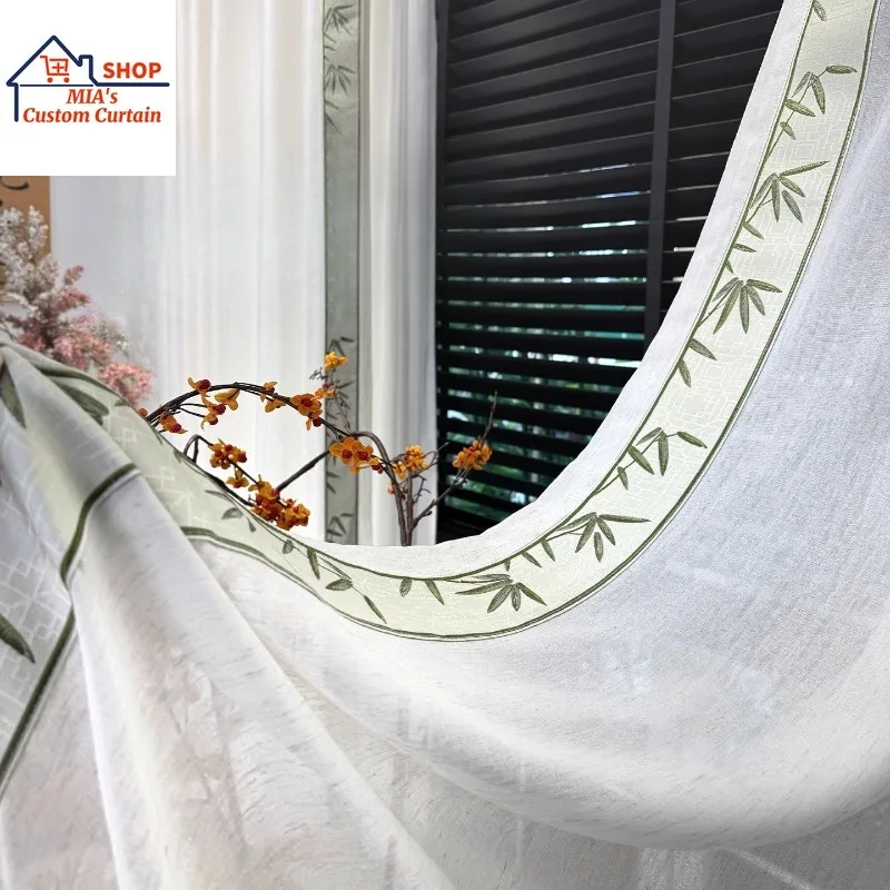 Custom Size Fashion Green Bamboo Lace Curtains for Living Dining Room Bedroom Blackout Modern White Tulle Window Decor
Custom Size Fashion Green Bamboo Lace Curtains for Living Dining Room Bedroom Blackout Modern White Tulle Window Decor