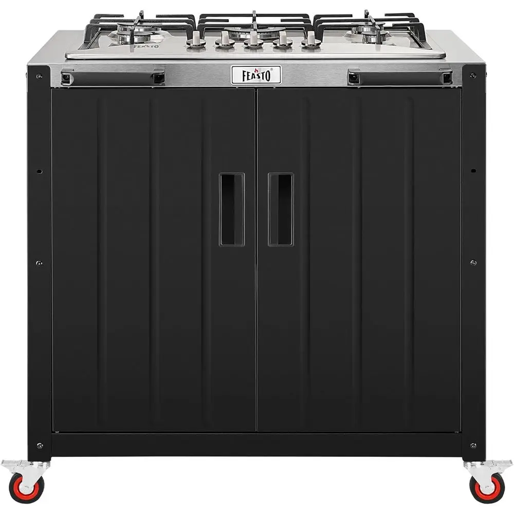 Gas Grill, Movable Outdoor Gas Stove StainlSteel Top with Cabinet, 5 Burners with 36,200 s, Outdoor Propane Grill or Outdoor Coo
Gas Grill, Movable Outdoor Gas Stove StainlSteel Top with Cabinet, 5 Burners with 36,200 s, Outdoor Propane Grill or Outdoor Coo