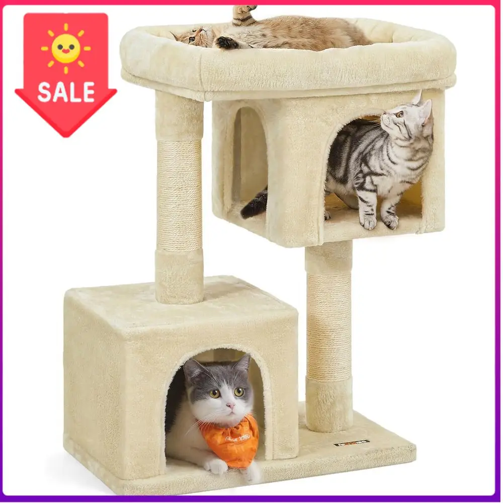 Бестселлер: 33-дюймовая плюшевая лежанка-башня для крупных кошек весом до 7,2 кг, с платформой, пещерами и когтеточкой, бежевая
Бестселлер: 33-дюймовая плюшевая лежанка-башня для крупных кошек весом до 7,2 кг, с платформой, пещерами и когтеточкой, бежевая