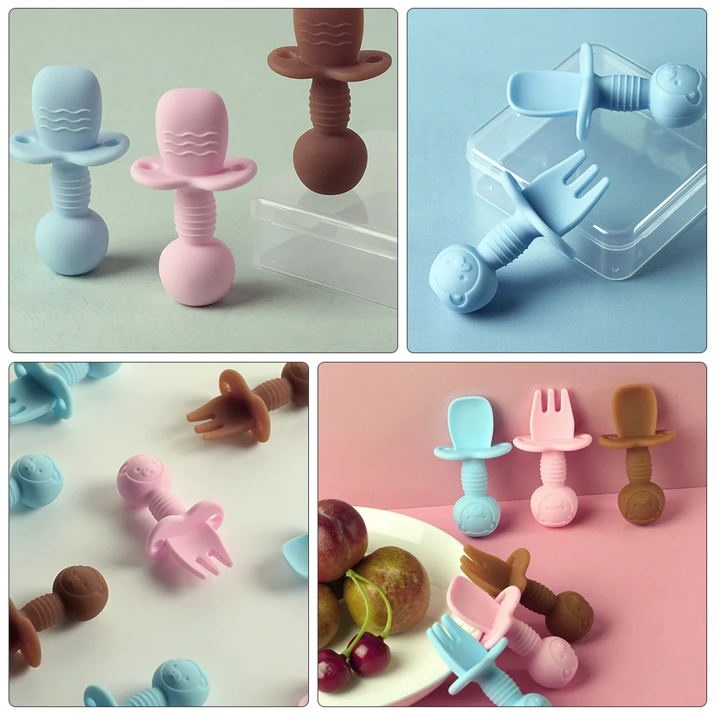 2pcs Baby Feeding Spoon Fork Set Silicone Smooth Easy Clean High Temp Resistant Eco-Friendly Round Head For Infant Toddler
2pcs Baby Feeding Spoon Fork Set Silicone Smooth Easy Clean High Temp Resistant Eco-Friendly Round Head For Infant Toddler