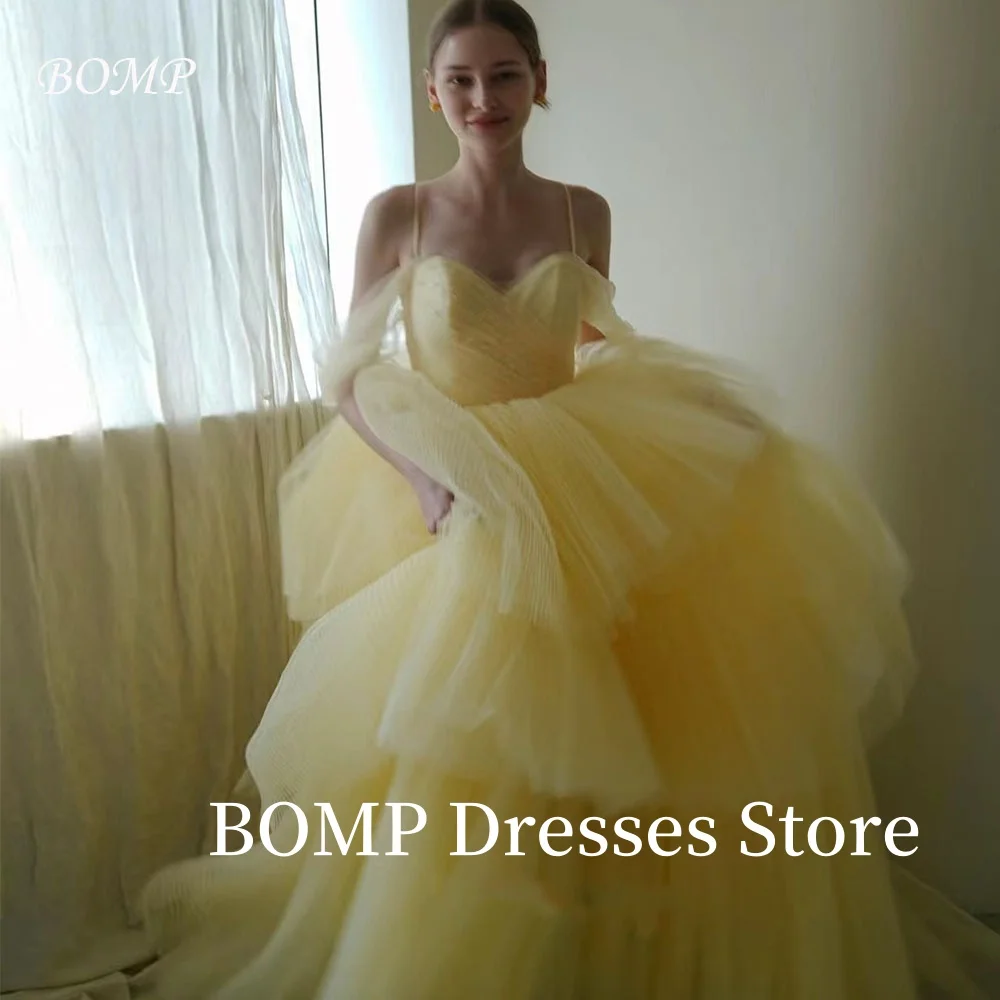 BOMP Princess Yellow Wedding Party Dress Off Shoulder A-Line Multi-layered Organza Korea Photo Shoot Bridal Gown Customized
BOMP Princess Yellow Wedding Party Dress Off Shoulder A-Line Multi-layered Organza Korea Photo Shoot Bridal Gown Customized