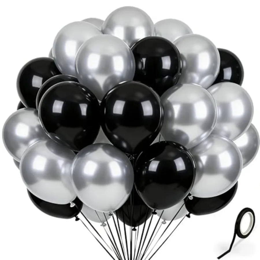 60Pcs 12 Inch Latex Balloons Set - and Metallic Balloons with Ribbon for Formal Party, Graduation, Corporate Event, New Year De
60Pcs 12 Inch Latex Balloons Set - and Metallic Balloons with Ribbon for Formal Party, Graduation, Corporate Event, New Year De