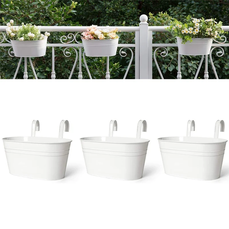 T02C!Hanging Flower Pots, Metal Iron Wall Flower Pots For Railing Balcony Garden Home Decoration 3Pcs
T02C!Hanging Flower Pots, Metal Iron Wall Flower Pots For Railing Balcony Garden Home Decoration 3Pcs