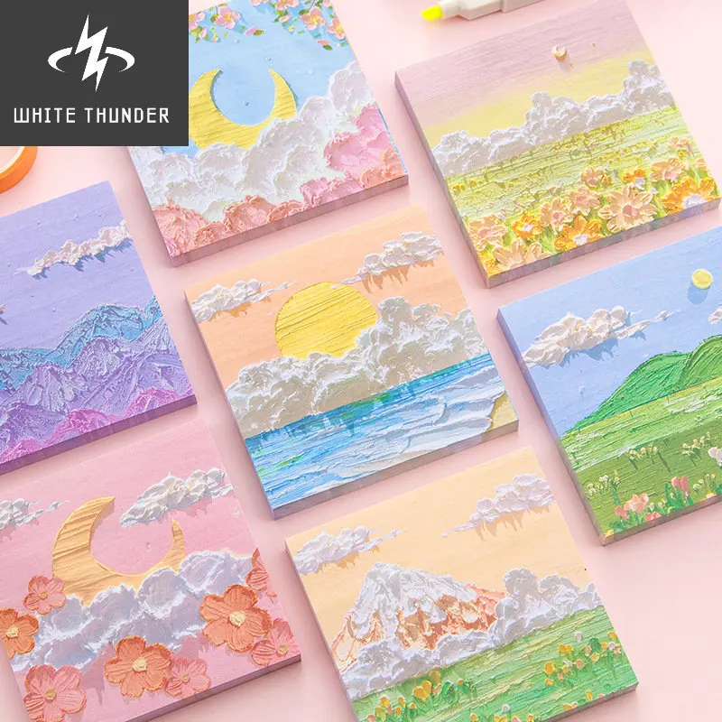 80 Pages/set Landscape Oil Paintings Memo Pad Sticky Notes Memo Notebook Stationery School Supplies Kawaii Stationery
80 Pages/set Landscape Oil Paintings Memo Pad Sticky Notes Memo Notebook Stationery School Supplies Kawaii Stationery