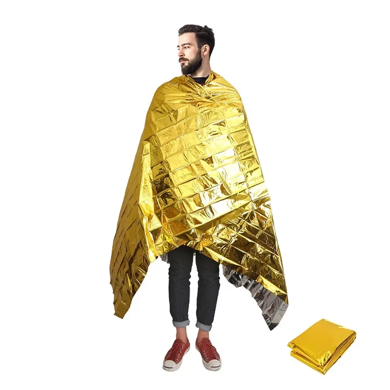 Gold/Silver Emergency And Survival Foil Thermal Space Blanket Camping Blankets For Outdoors Hiking Marathons All Weather Conditi
Gold/Silver Emergency And Survival Foil Thermal Space Blanket Camping Blankets For Outdoors Hiking Marathons All Weather Conditi