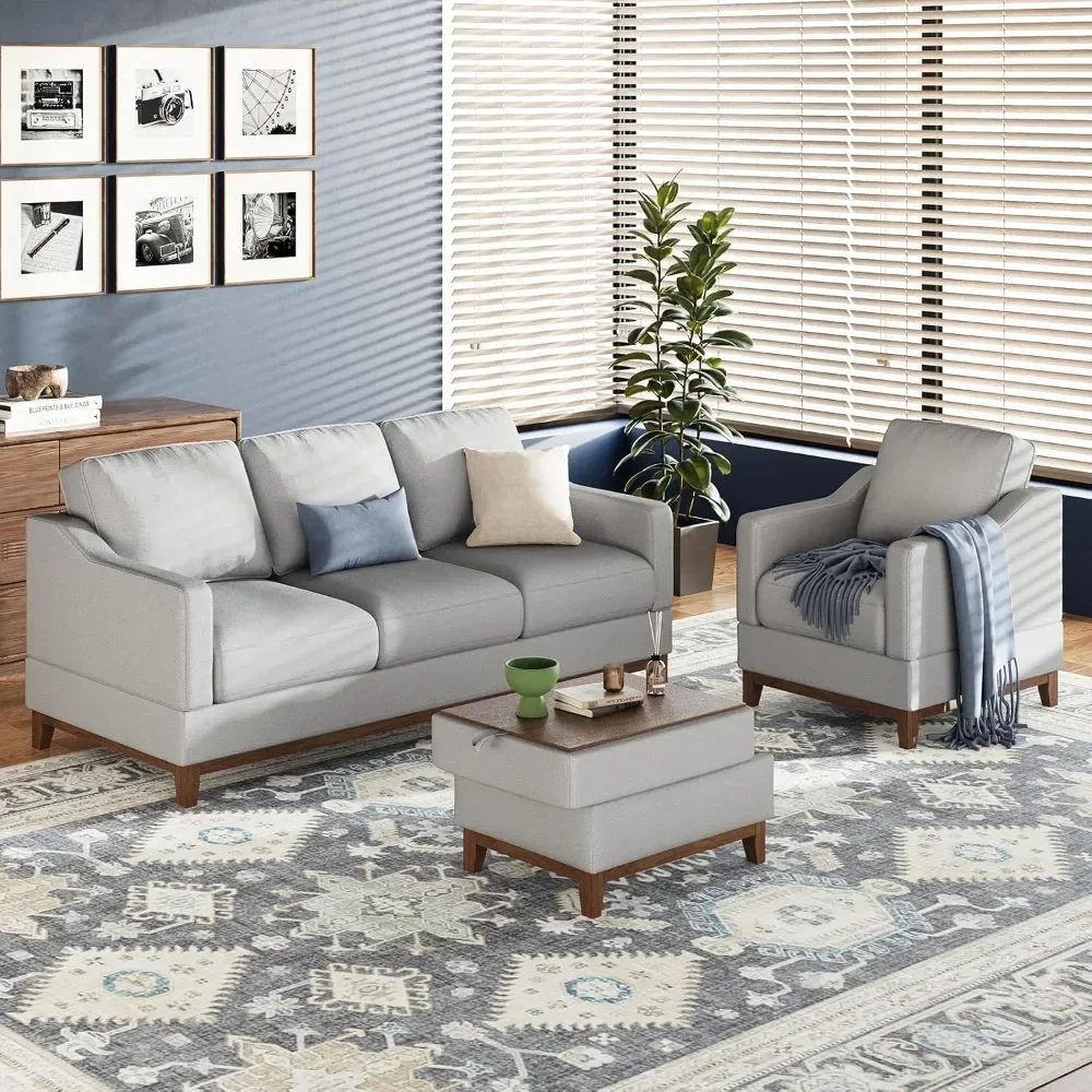 Modern Sectional Sofa Couch Set with Coffee Table - Stylish 3-Seater Living Room Sofa Set & Armchair
Modern Sectional Sofa Couch Set with Coffee Table - Stylish 3-Seater Living Room Sofa Set & Armchair