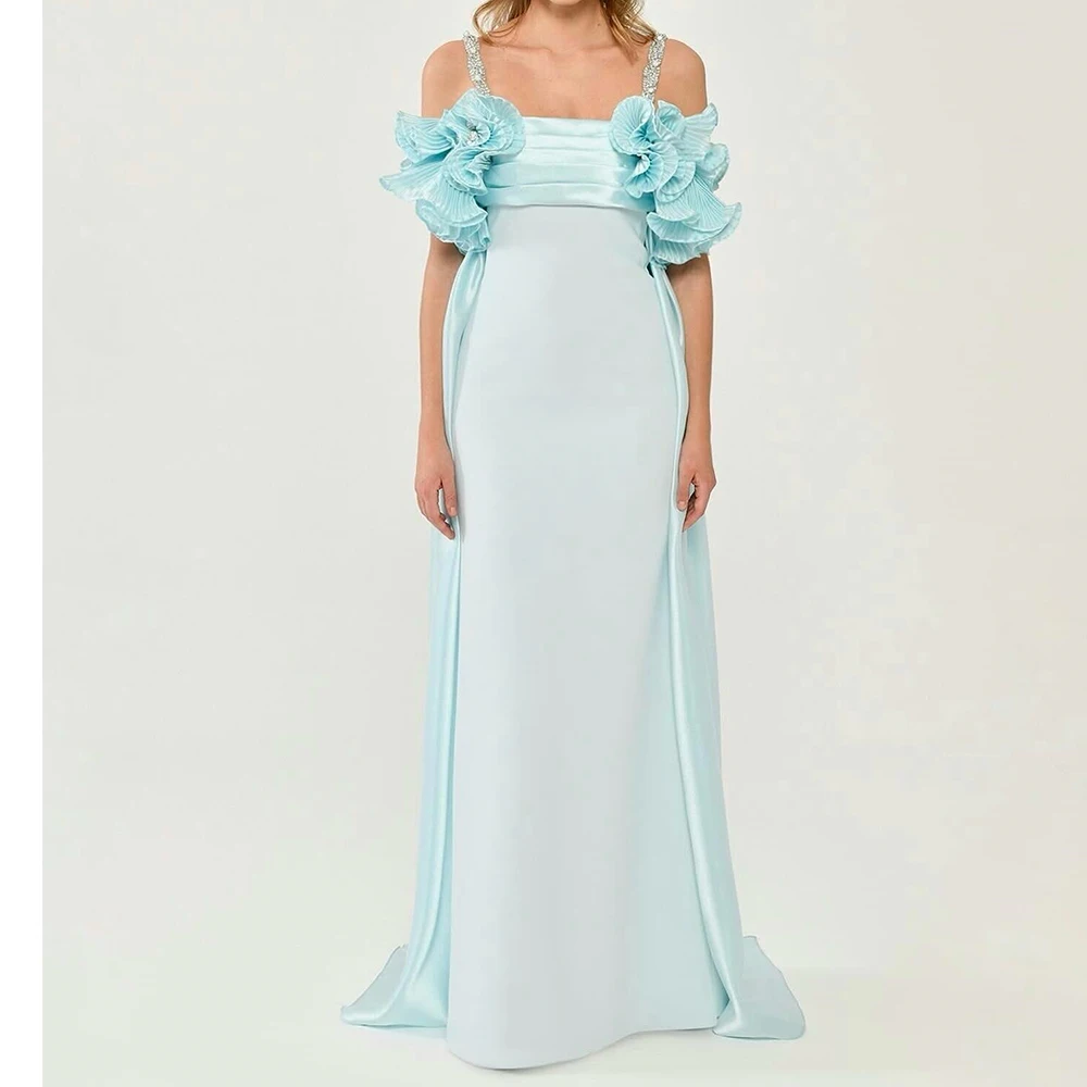 Zipper Back Crystal Ruffles Court Train Straight Back Slit Floor Length Temperament Evening Dresses Square Neck Satin Sleeveless
Zipper Back Crystal Ruffles Court Train Straight Back Slit Floor Length Temperament Evening Dresses Square Neck Satin Sleeveless