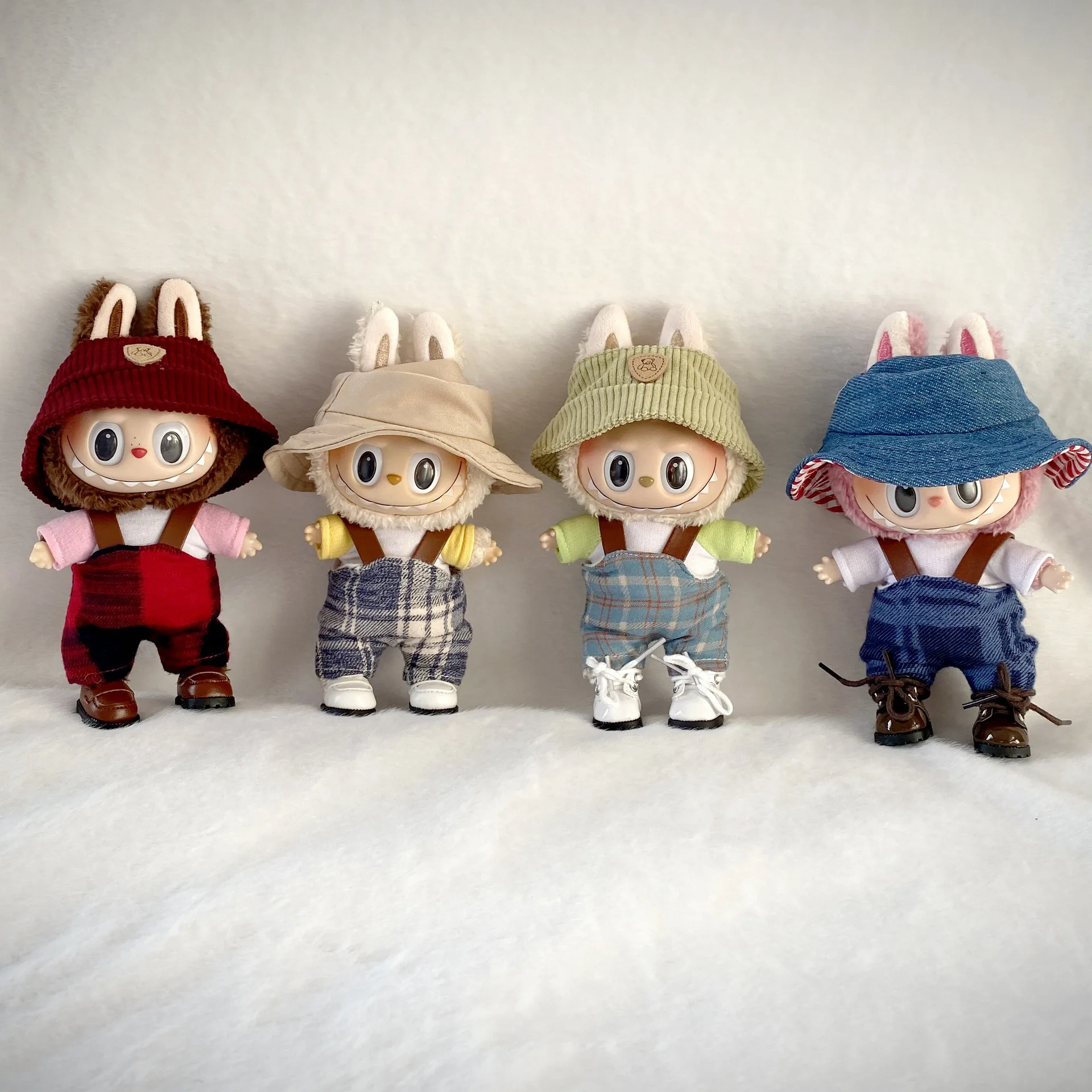 Cute Labubu Cottagecore Outfit Set Bucket Hats Plaid Overalls For 15/17cm 1st - 3rd Gen Dolls
Cute Labubu Cottagecore Outfit Set Bucket Hats Plaid Overalls For 15/17cm 1st - 3rd Gen Dolls