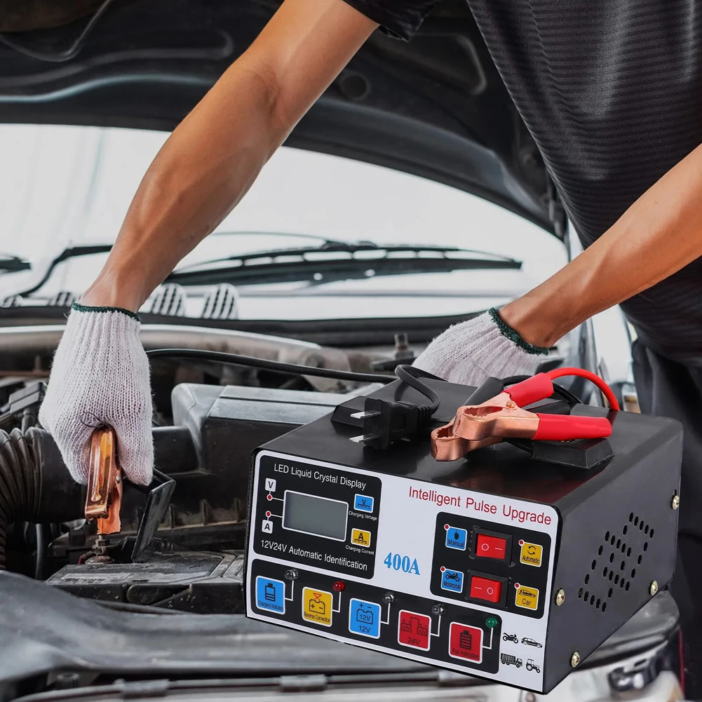 Автомобильное зарядное устройство 400А, 220 Вт, сверхмощное интеллектуальное зарядное устройство, 12 В/24 В, быстрое зарядное устройство высокой мощности, самостопольное зарядное устройство 
Автомобильное зарядное устройство 400А, 220 Вт, сверхмощное интеллектуальное зарядное устройство, 12 В/24 В, быстрое зарядное устройство высокой мощности, самостопольное зарядное устройство