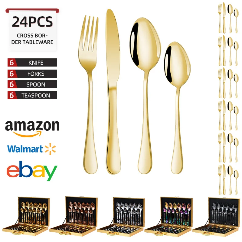 1010 Flatware Stainless Steel Cutlery Gift Set 24-Piece Spoon Fork Knife Four Main Pieces
1010 Flatware Stainless Steel Cutlery Gift Set 24-Piece Spoon Fork Knife Four Main Pieces